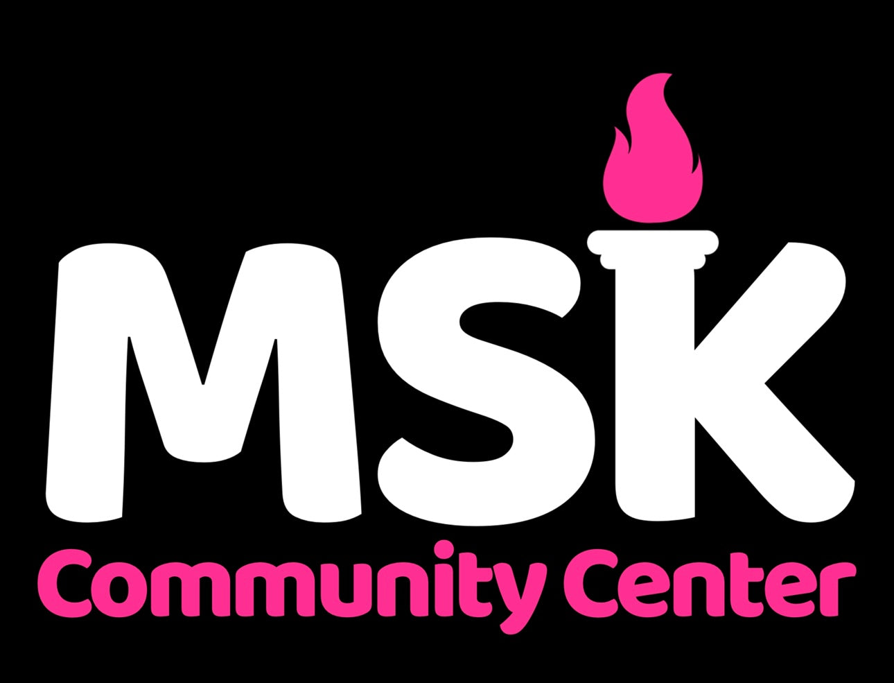 White & Pink MSKCC Emblem